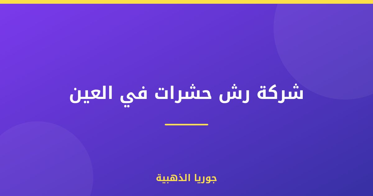 شركة رش حشرات في العين